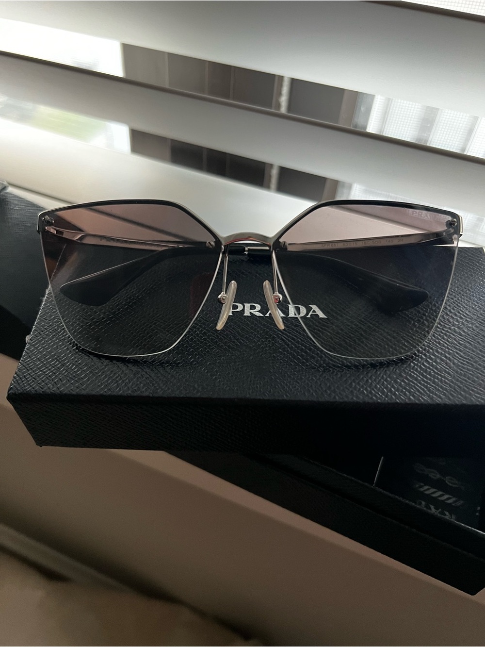 Prada Women's Black Gray Oversized Sunglasses